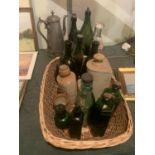 A SELECTION OV VINTAGE GLASS BOTTLES