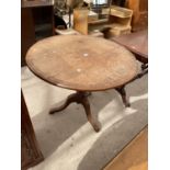 A GEORGE III OAK AND MAHOGANY CROSSBANDED TRIPOD TABLE, 34" DIAMETER