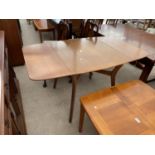 A RETRO G-PLAN STYLE DROP-LEAF DINING TABLE