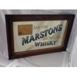 A MARSDENS BROWN LABEL WHISKEY PUB MIRROR