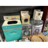 AN ASSORTMENT OF CHILDRENS TOYS TO INCLUDE WASHING MACHINES ETC