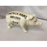 A CAST IRON BUTCHERS PIG - LIMERICK HAMS IRELAND