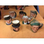 SEVEN SMALL ROYAL DOULTON TOBY JUGS TO INCLUDE 'NEPTUNE' AND 'ROBINSON CRUSOE'