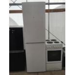 A WHITE BEKO UPRIGHT FRIDGE FREEZER BELIEVED IN WORKING ORDER BUT NO WARRANTY