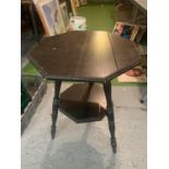 A WOODEN SIDE TABLE H:64CM W :46CM