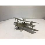 A BOXED PEWTER MODEL 1916 WW1 BRITISH BIPLANE 'ROYAL AIRCRAFT FACTORY S.E.5'