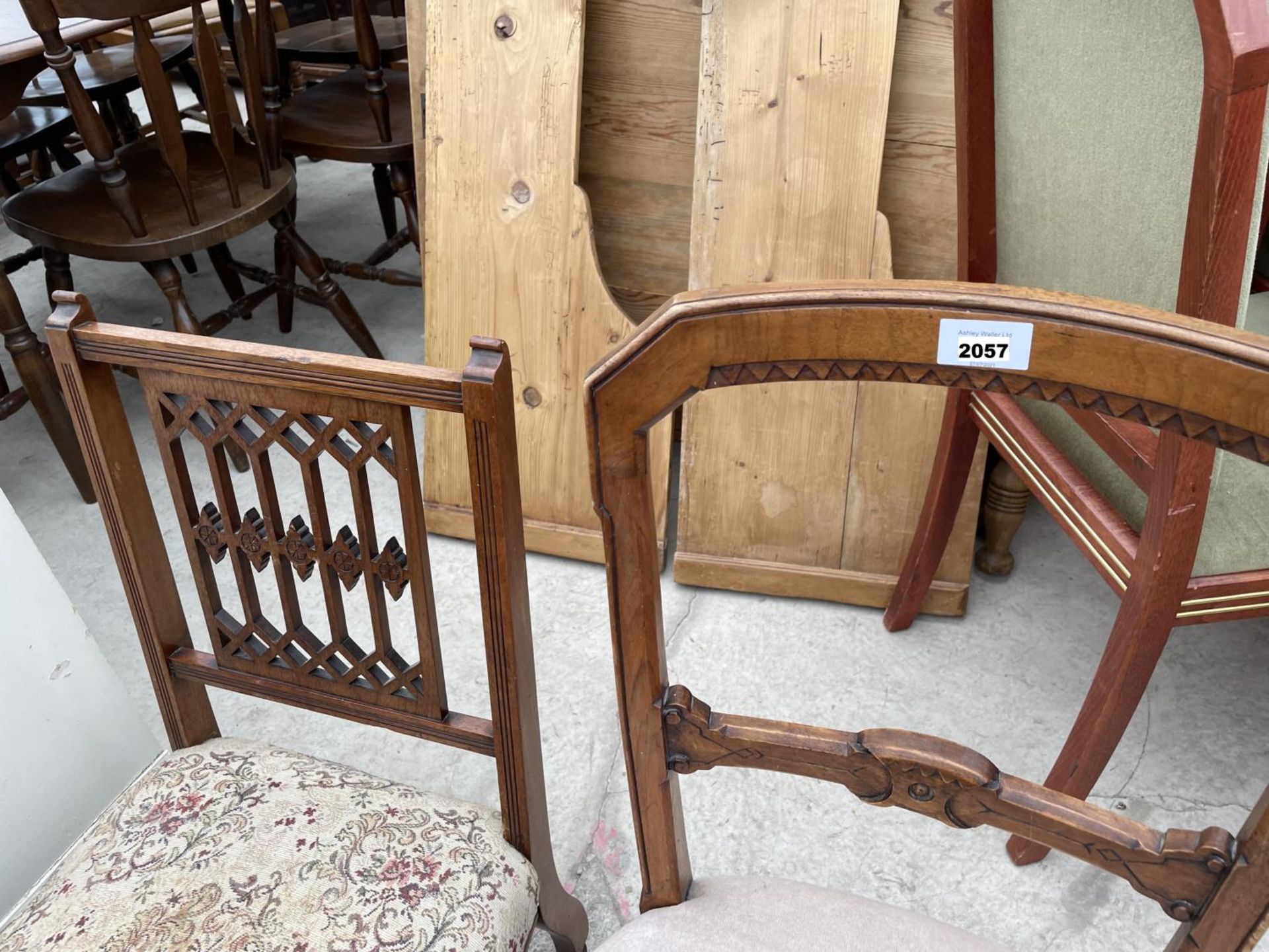 A MAHOGANY BEDROOM CHAIR AND A MAHOGANY NURSING CHAIR - Image 2 of 4