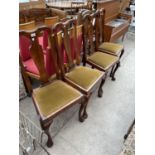 FOUR QUEEN ANNE STYLE MAHOGANY DINING CHAIRS