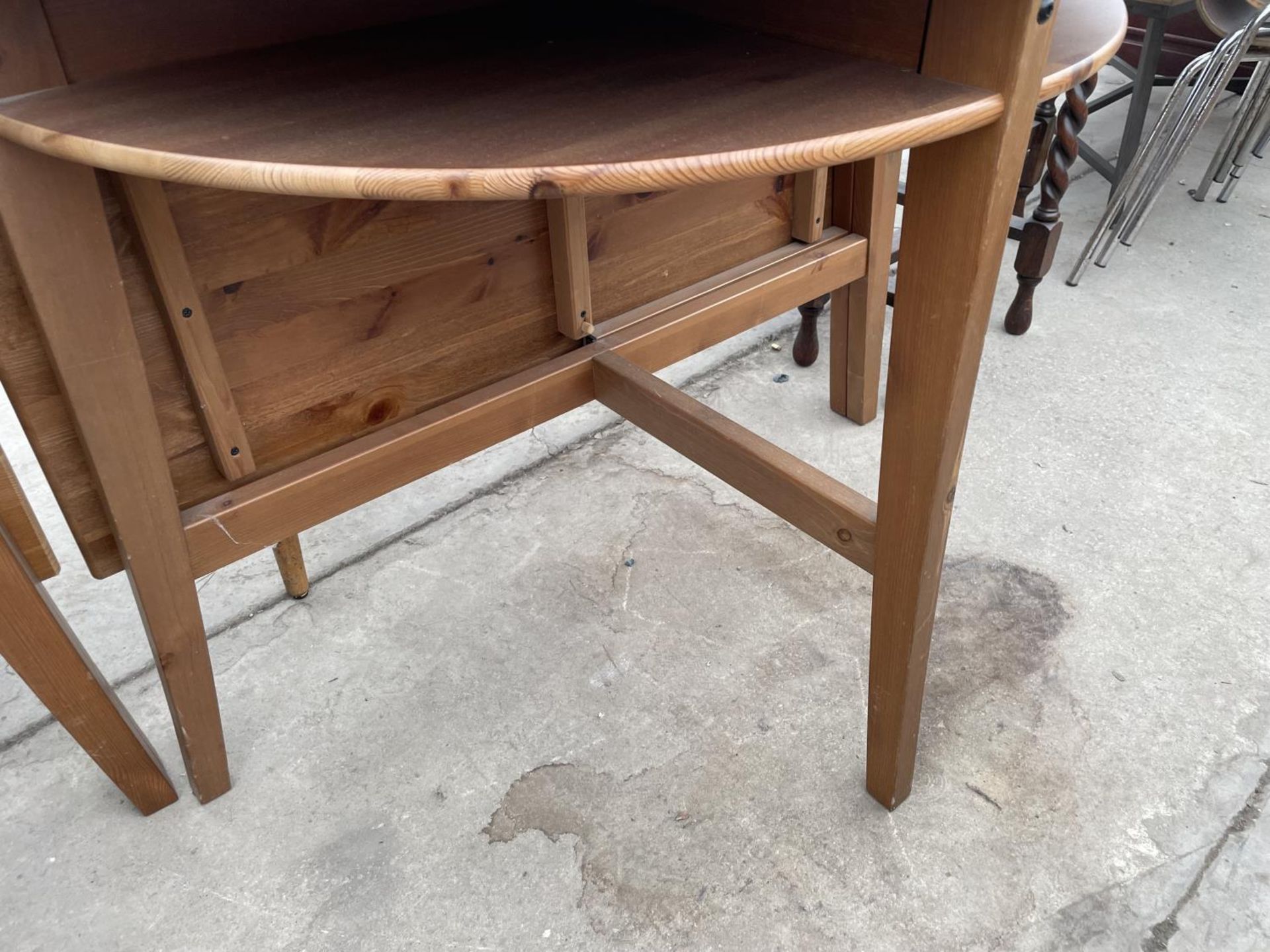 TWO PINE DROP LEAF TABLES - Image 5 of 5