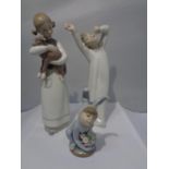 THREE LLADRO FIGURINES OF CHILDREN