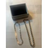 TWO SILVER BRACELETS IN A PRESENTATION BOX