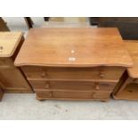A MODERN PINE CHEST OF THREE DRAWERS, 31.5" WIDE
