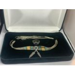 A SILVER NAVAJO NECKLACE AND RING IN A PRESENTATION BOX