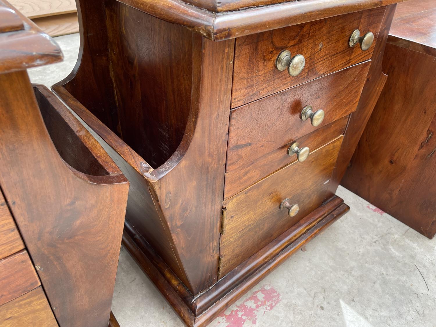 PAIR OF HARDWOOD CHEST/MAGAZINE RACKS - Image 4 of 8