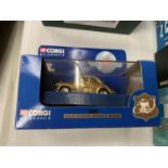 A BOXED CORGI FIFTY YEARS GOLD PLATED MORRIS MINOR