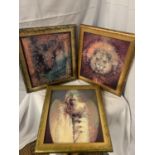 THREE FRAMED REPRODUCED OILGRAPH PAINTINGS