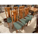 EIGHT SKOVBY KIRSEBAER RETRO TEAK DINING CHAIRS