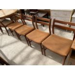 FOUR RETRO TEAK DINING CHAIRS