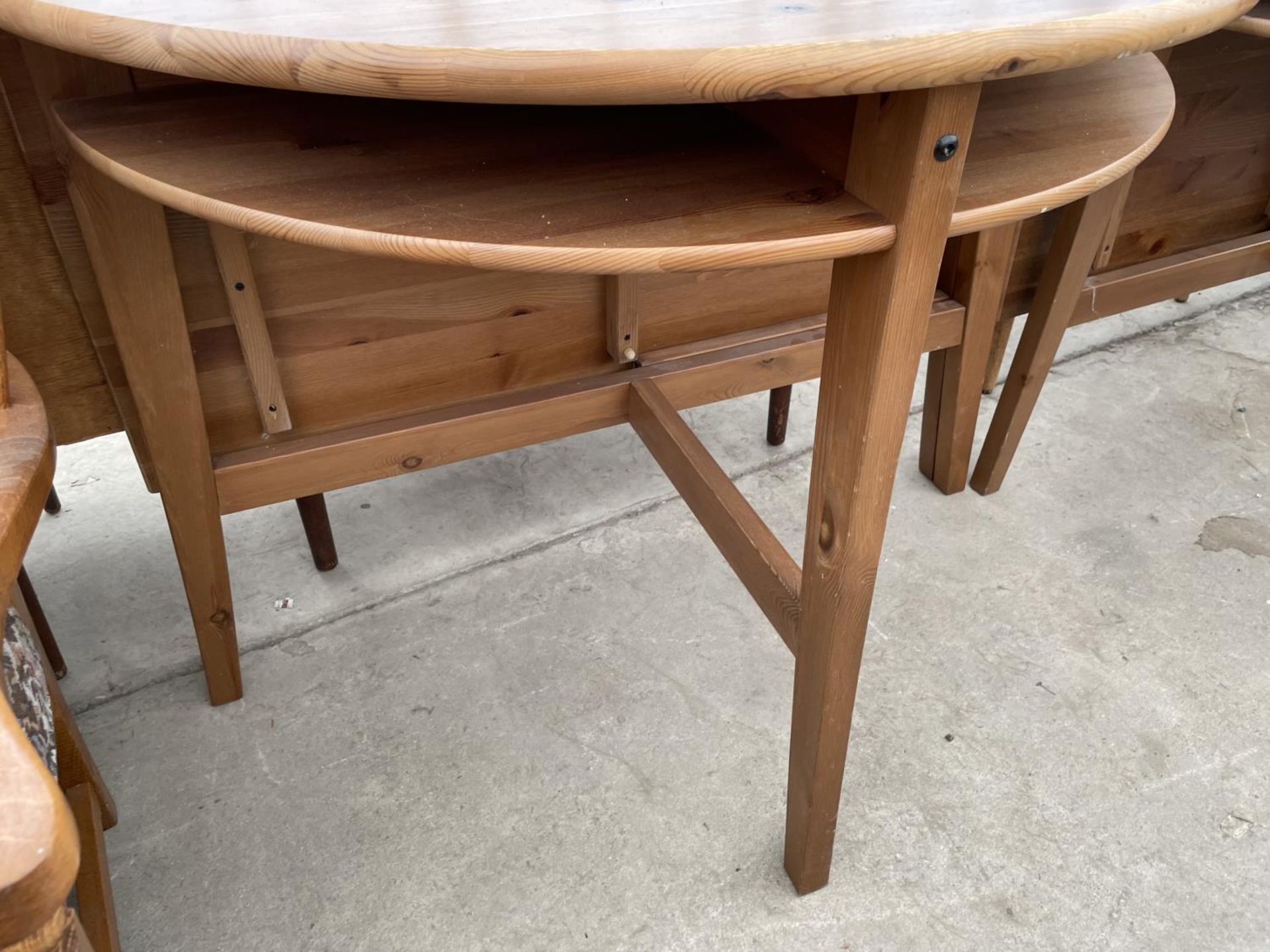 TWO PINE DROP LEAF TABLES - Image 3 of 5