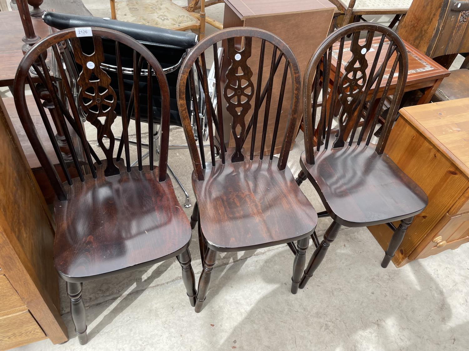 THREE WHEEL BACK WINDSOR CHAIRS