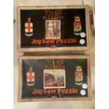TWO VINTAGE BOXED JIGSAW PUZZLES PUBLISHED BY THE GREAT WESTERN RAILWAY COMPANY