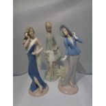 THREE CERAMIC LADIES