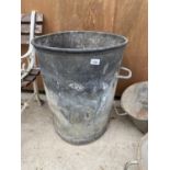 A VINTAGE GALVANISED GARDEN PLANTER