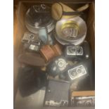A QUANTITY OF VINTAGE CAMERAS, METERS ETC TO INCLUDE FUL-VUE AND KODAK