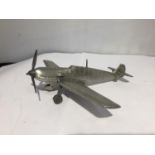 A PEWTER MODEL 1937 GERMAN WW2 FIGHTER AIRCFRAFT 'MESSERSCHMITT 109'