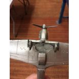 A PEWTER MODEL AEROPLANE 1935 BRITISH RAF SINGLE SEATER FIGHTER AIRCRAFT 'HAWKER HURRICANE'