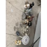 AN ASSORTMENT OF ORNAMENTS TO INCLUDE DOGS, BIRDS AND RABBITS ETC