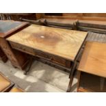 A REPRODUCTION MAHOGANY SOFA TABLE