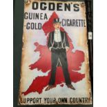 A WOODEN OGDENS GUINEA GOLD ADVERTISING SIGN