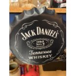 A VINTAGE STYLE RETRO JACK DANIELS HANGING WALL BEER BOTTLE CAP DISPLAY SIGN 35CM