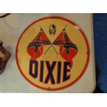 AN ENAMEL FRONTED STEEL 'DIXIE' SIGN