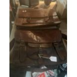TWO VINTAGE LEATHER SATCHELS