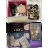 A LARGE COLLECTION OF COINS , PREDOMINANTLY UK , CONTAINED IN CARTON .