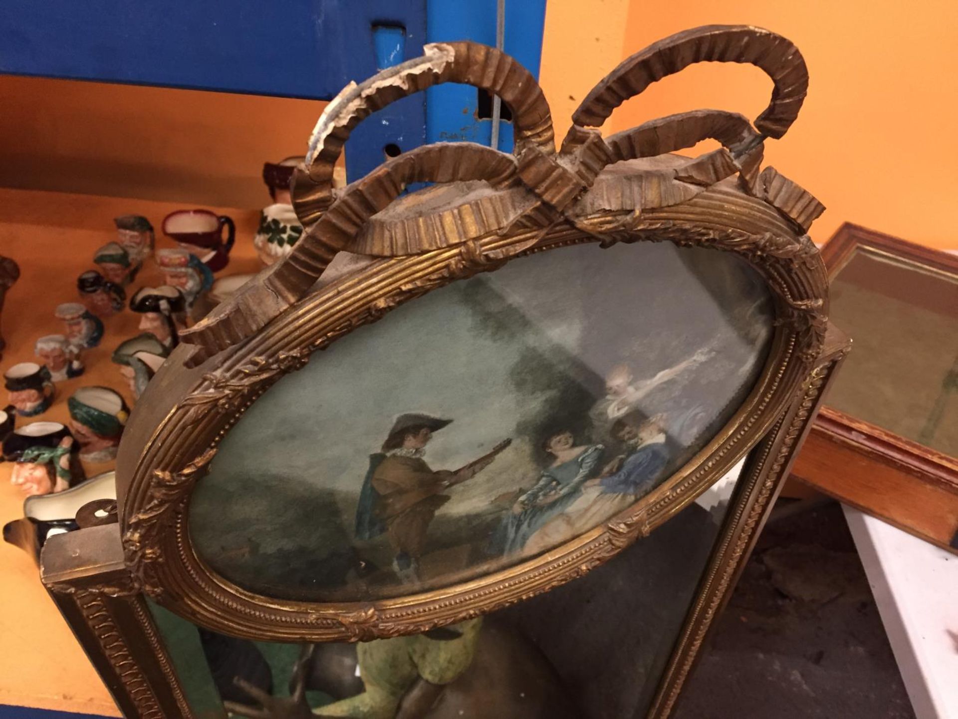 A GILT FRAMED MIRROR WITH AN INTEGRATED PICTURE HEIGHT 90CM - Image 3 of 3