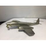 A BOXED PEWTER MODEL OF A 1943 WW2 JET FIGHTER AEROPLANE 'GLOSTER METEOR'