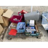 AN ASSORTMENT OF HOUSEHOLD CLEARANCE ITEMS TO INCLUDE GLASS WARE, CDS AND GAMES ETC