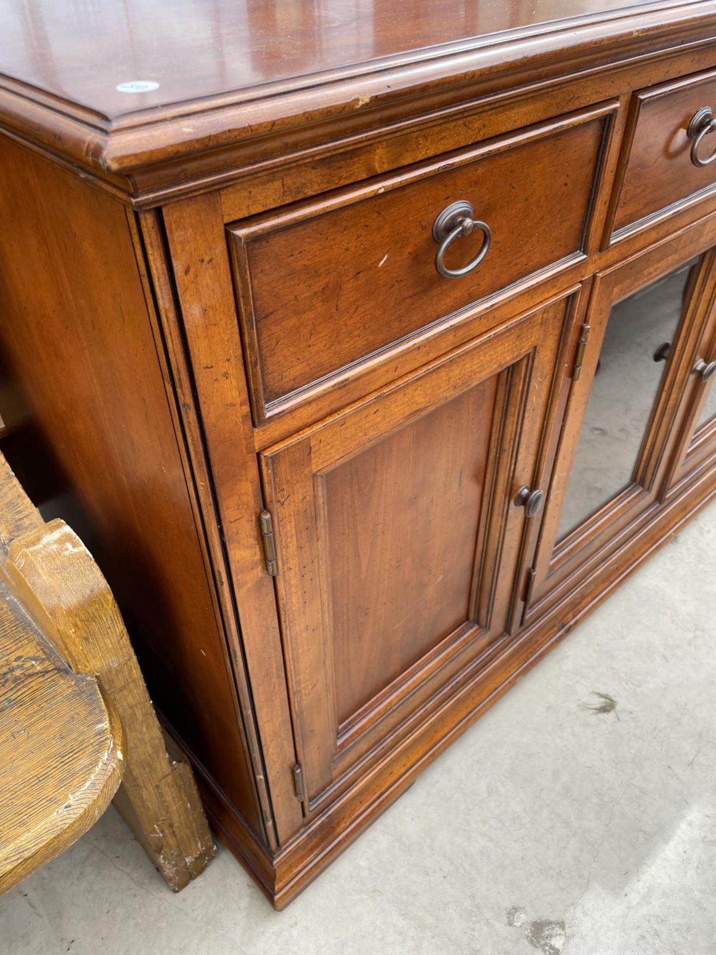 A THOMASVILLE CHERRY WOOD SIDEBOARD/STEREO CABINET, 64" WIDE - Image 3 of 5
