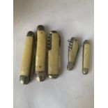 FIVE VARIOUS PEN KNIVES