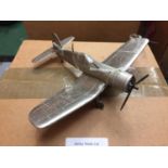 A BOXED PEWTER MODEL WW2 AEROPLANE 'CORSAIR F4U-1'