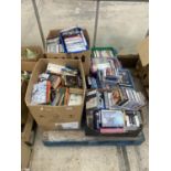 AN ASSORTMENT OF HOUSEHOLD CLEARANCE ITEMS TO INCLUDE DVDS, BOOKS AND CDS ETC