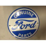 A SMALL CIRCULAR ENAMEL FORD ADVERTISING SIGN DIA:15CM