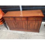 A MAHOGANY EFFECT SIDEBOARD, 54" WIDE