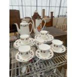 A MID-CENTURY FINE BONE CHINA 'SHERIDAN' TEA-SET TO INCLUDE FIVE TRIOS, AND TWO FURTHER RETRO COFFEE