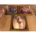 THREE FRAMED REPRODUCED OILGRAPH PAINTINGS