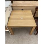 A MODERN OAK LAMP TABLE, 21.5" SQUARE