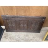 A DECORATIVE 18TH CENTUARY OAK CARVED PANEL